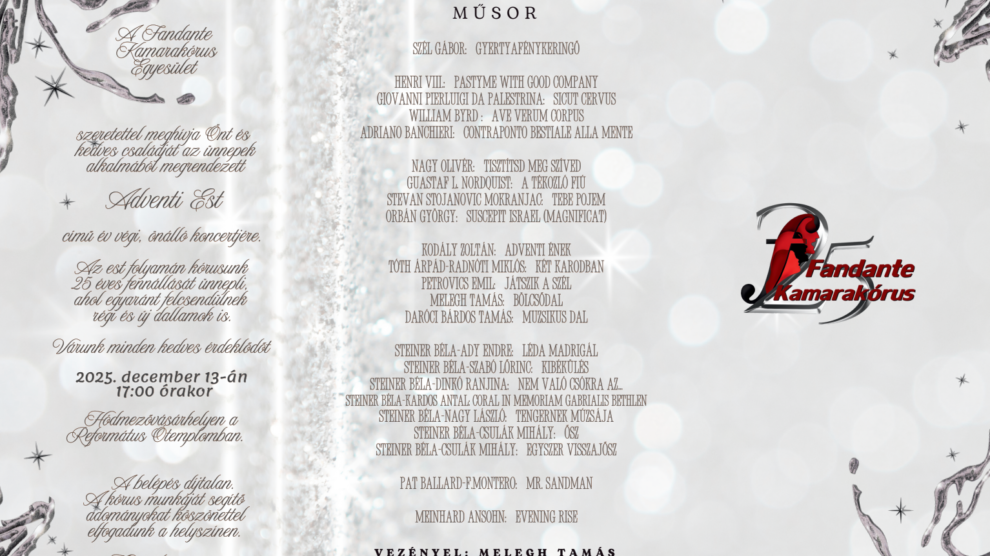 Fandante Kamarakórus adventi est koncert plakát 2025